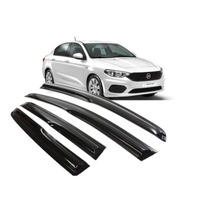 Juego de deflectores de ventanilla Mugen para Fiat Egea HB-Sedan 2015 en adelante, 4 piezas, importado