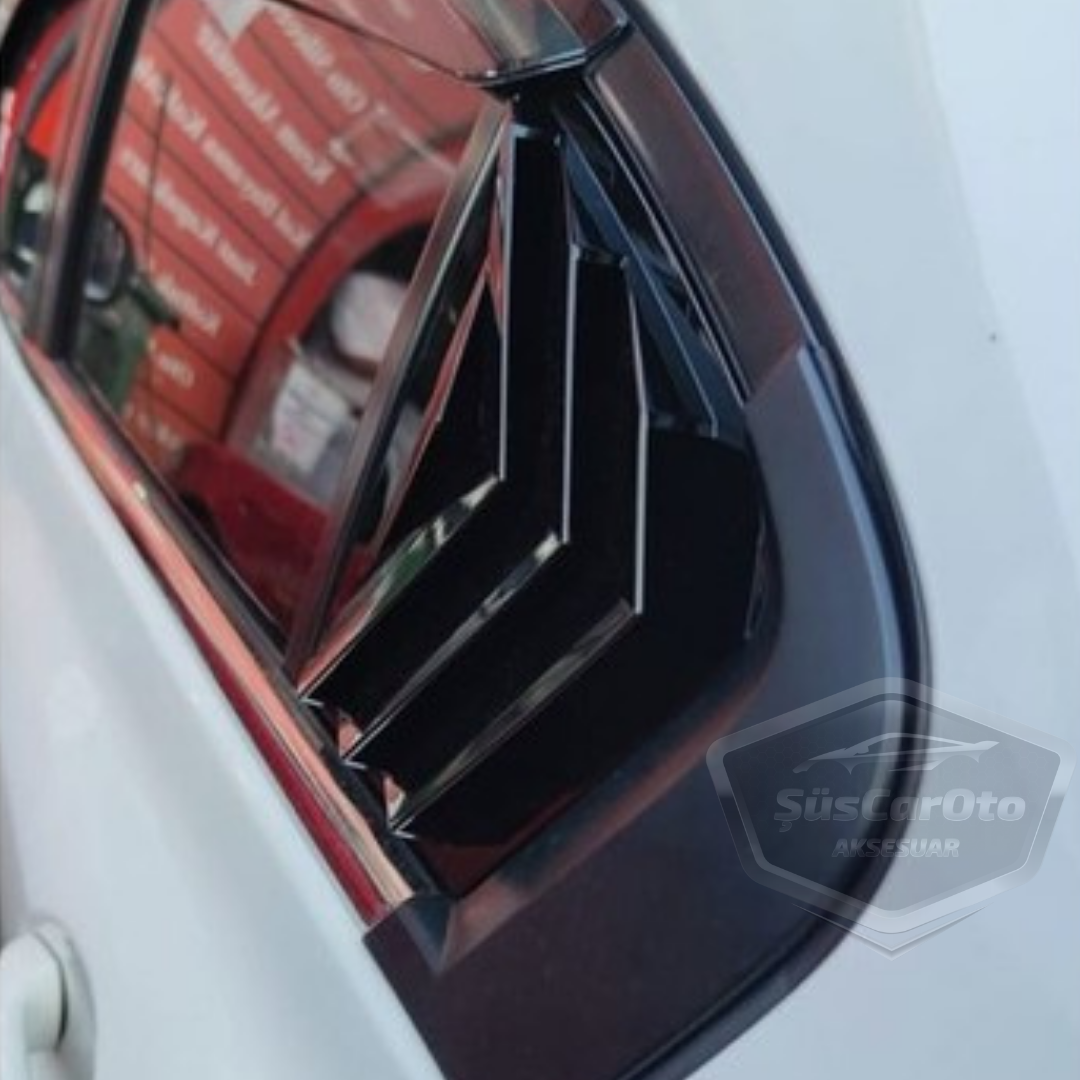 Fiat Egea Sedan 2015 en adelante, rejilla de ventana de mariposa, visera de ventana de mariposa, ventilación, par derecho e izquierdo, negro brillante NKT670