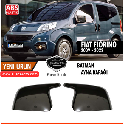 Fiat Fiorino 2008-2022 Compatible Tapa de Espejo Retrovisor Batman Murciélago Negro Piano Plástico ABS