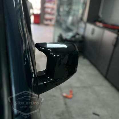 Fiat Fiorino 2008-2022 Compatible Tapa de Espejo Retrovisor Batman Murciélago Negro Piano Plástico ABS