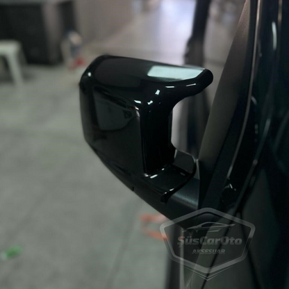Fiat Fiorino 2008-2022 Compatible Tapa de Espejo Retrovisor Batman Murciélago Negro Piano Plástico ABS