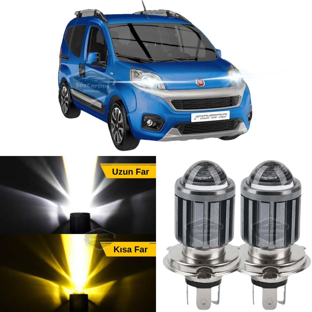 Fiat Fiorino 2008-2023 Bombilla para faros delanteros con proyector LED Xenon Doble Color Amarillo-Blanco Efecto flash CSP LED Lámpara Luces largas y cortas 2 unidades Juego