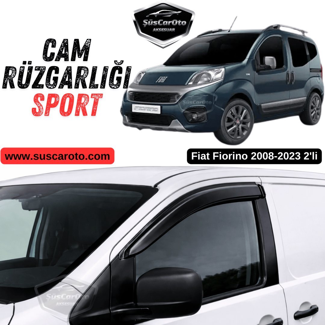 Juego de deflectores de ventana Mugen Piano Black de 2 piezas, importado, negro brillante, compatible con Fiat Fiorino 2008-2023