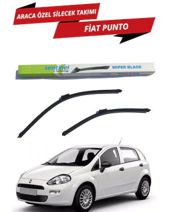 Juego de escobillas limpiaparabrisas delanteras tipo banana, específicas para Fiat Punto Sentinel, derecha e izquierda.