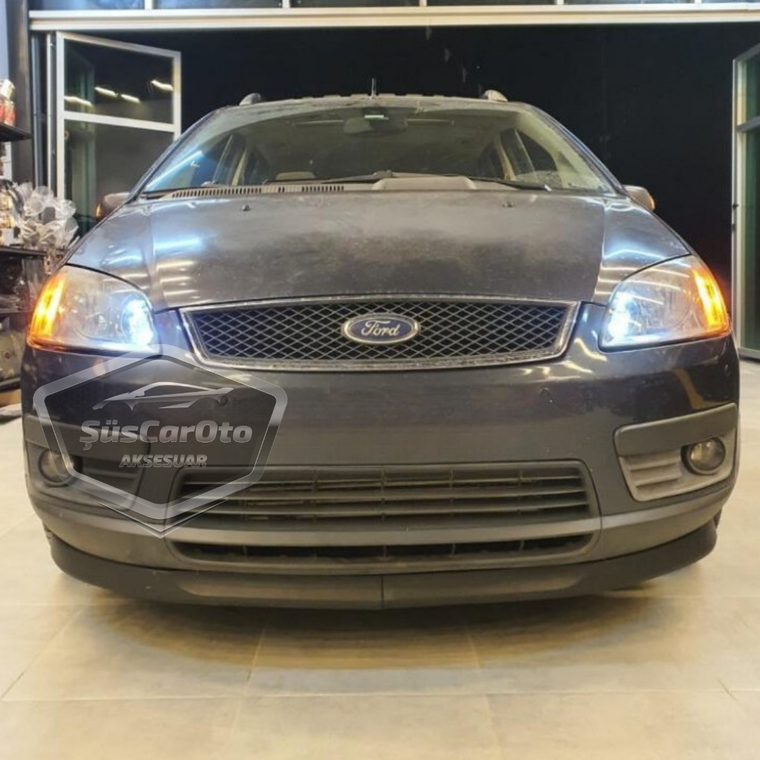 Ford C-Max 2003-2007 Compatible Universal Astra H Lip Flexible Labio Delantero 2 Piezas Extensión de Paragolpes Inferior Deflector Delantero Faldón