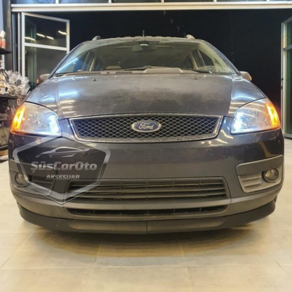 Ford C-Max 2003-2007 Compatible Universal Astra H Lip Flexible Labio Delantero 2 Piezas Extensión de Paragolpes Inferior Deflector Delantero Faldón