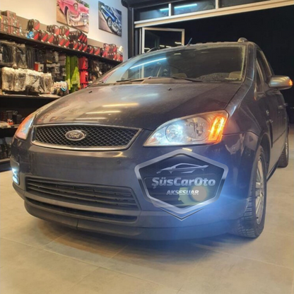 Ford C-Max 2003-2007 Compatible Universal Astra H Lip Flexible Labio Delantero 2 Piezas Extensión de Paragolpes Inferior Deflector Delantero Faldón