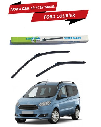 Ford Courier 2013 en adelante: Juego de escobillas limpiaparabrisas delanteras Sentinel tipo banana (derecha e izquierda)