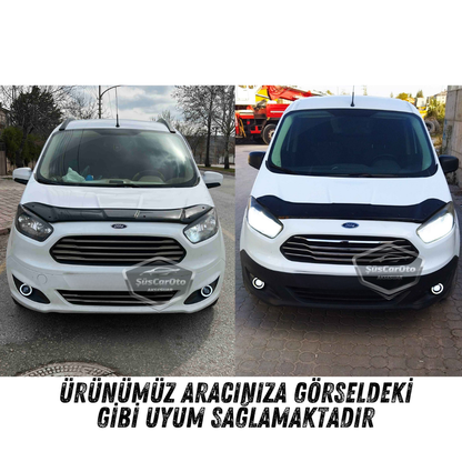 Ford Courier 2014-2023 Compatible Universal Lente Proyector Antiniebla Ojos de Ángel Impermeable Metálico 76 mm con Anillo Azul Luces Diurnas Ojos de Ángel 2 Unidades