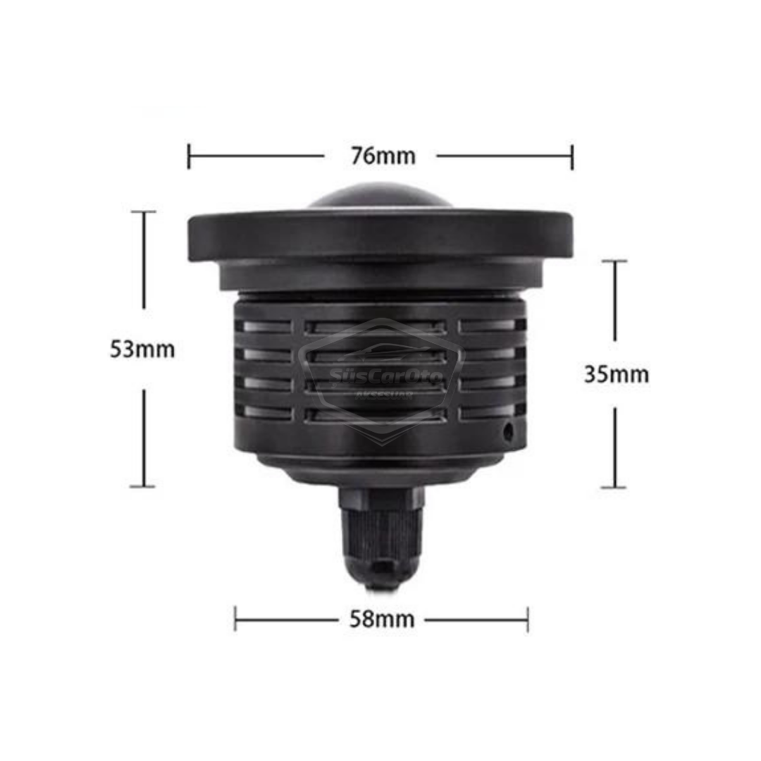 Ford Courier 2014-2023 Compatible Universal Lente Proyector Antiniebla Ojos de Ángel Impermeable Metálico 76 mm con Anillo Azul Luces Diurnas Ojos de Ángel 2 Unidades