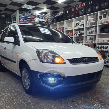 Ford Fiesta 2002-2008 compatible labio delantero flexible universal tipo Astra H, 2 piezas, parte inferior del parachoques, spoiler delantero