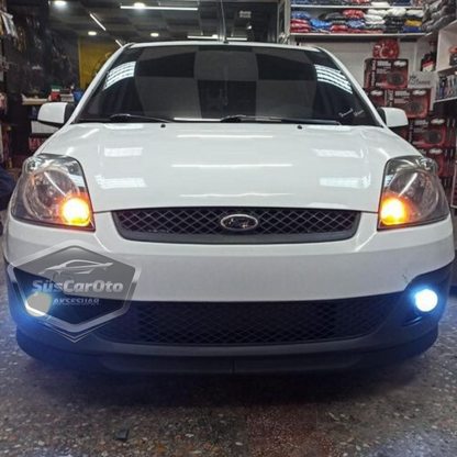 Ford Fiesta 2002-2008 compatible labio delantero flexible universal tipo Astra H, 2 piezas, parte inferior del parachoques, spoiler delantero