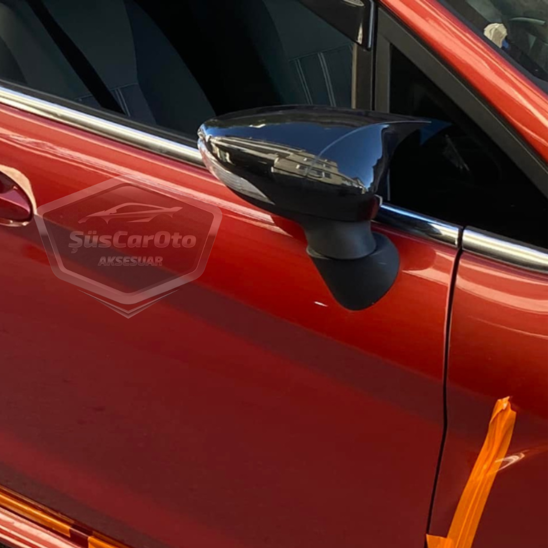 Ford Fiesta 2008-2017 Tapa de espejo de murciélago Batman, plástico ABS negro piano