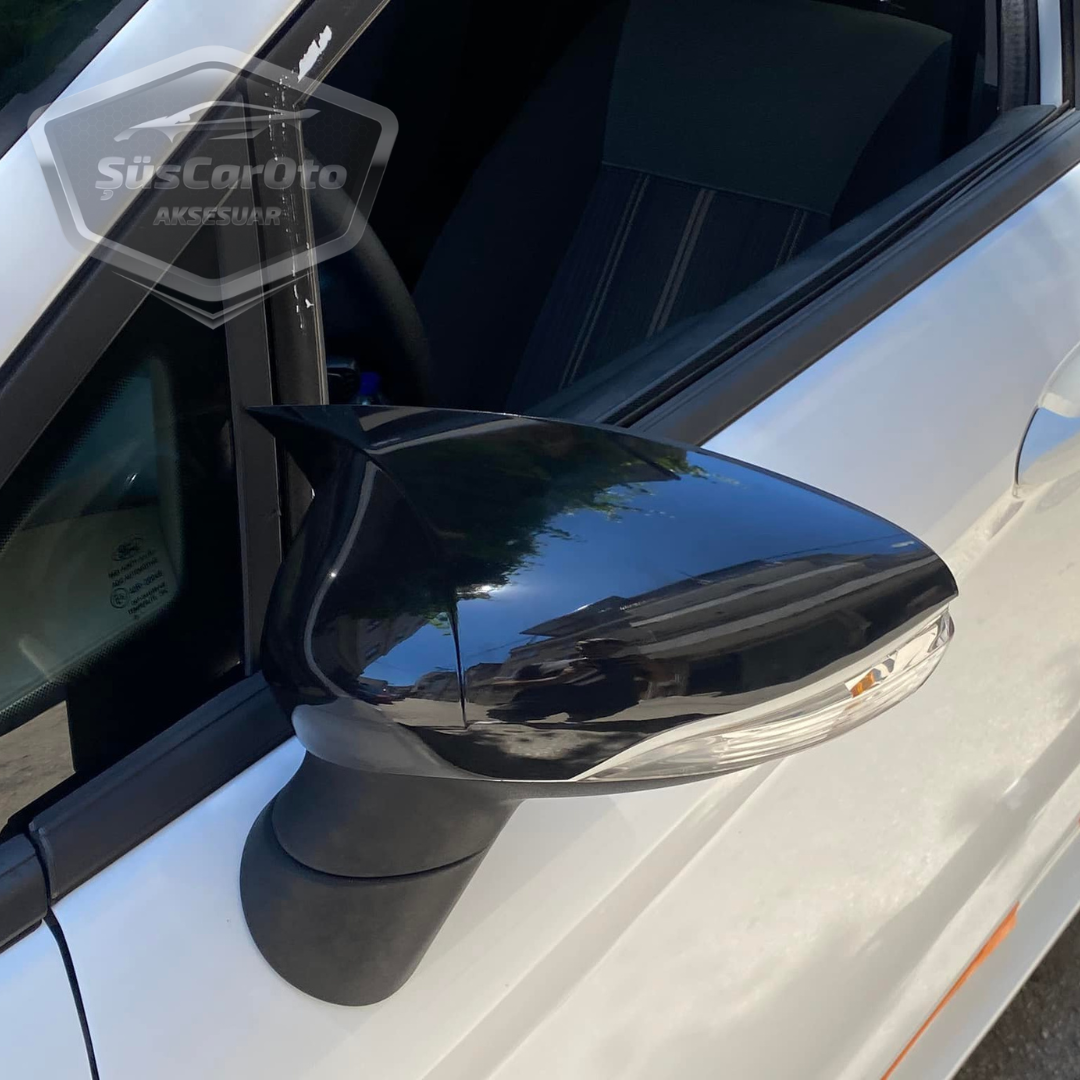 Ford Fiesta 2008-2017 Tapa de espejo de murciélago Batman, plástico ABS negro piano