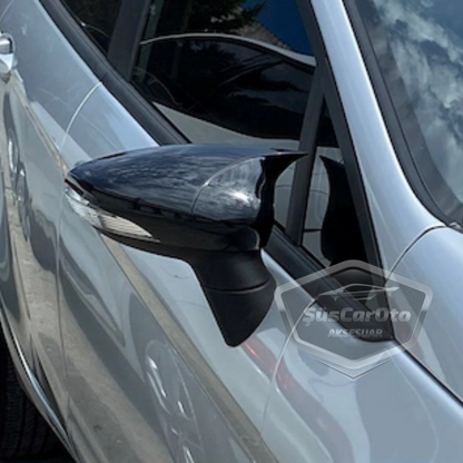 Ford Fiesta 2008-2017 Tapa de espejo de murciélago Batman, plástico ABS negro piano