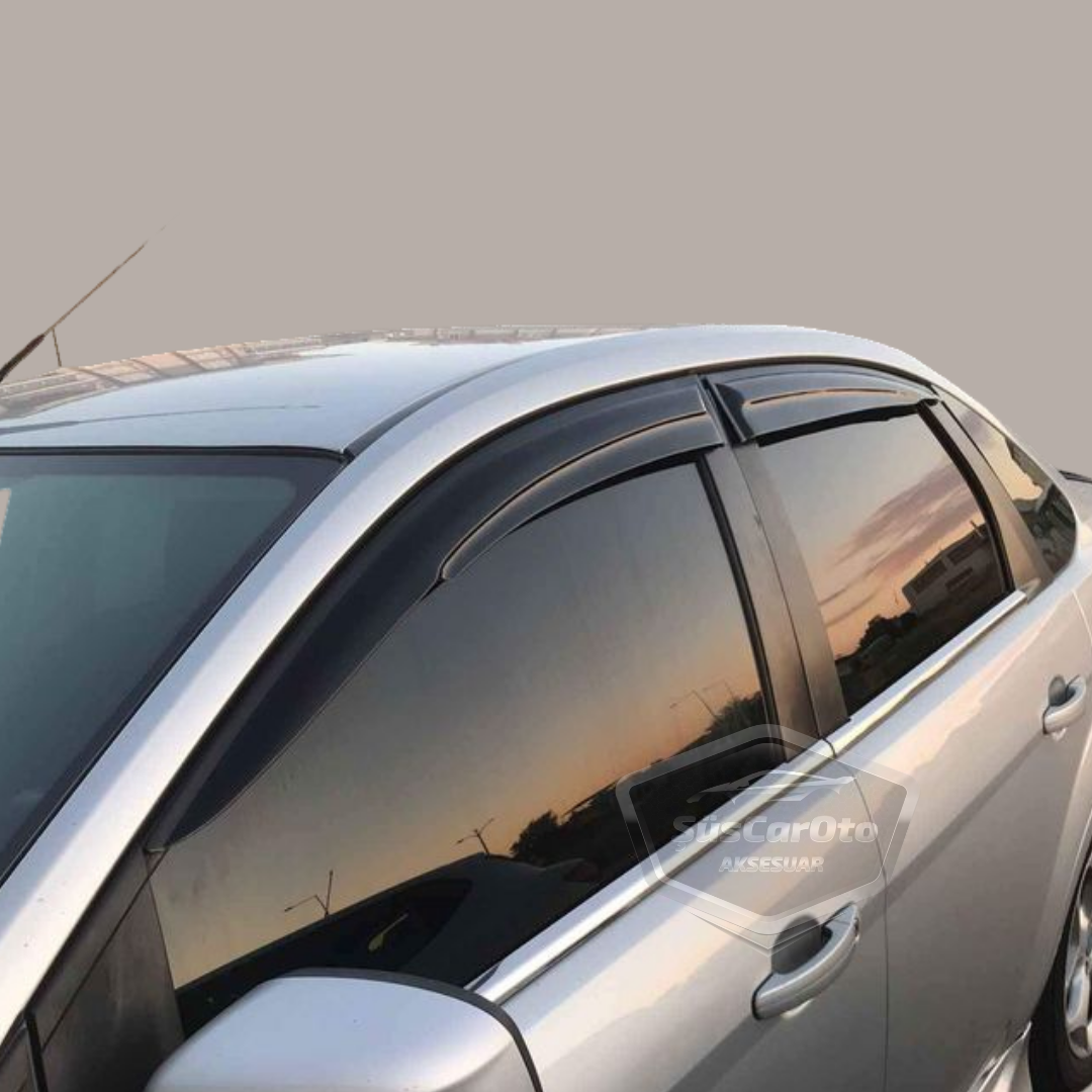 Deflectores de viento para Ford Focus 1 Sedán 1998-2004 Mugen Piano Black 4 piezas, importado