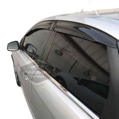 Deflectores de viento para Ford Focus 1 Sedán 1998-2004 Mugen Piano Black 4 piezas, importado