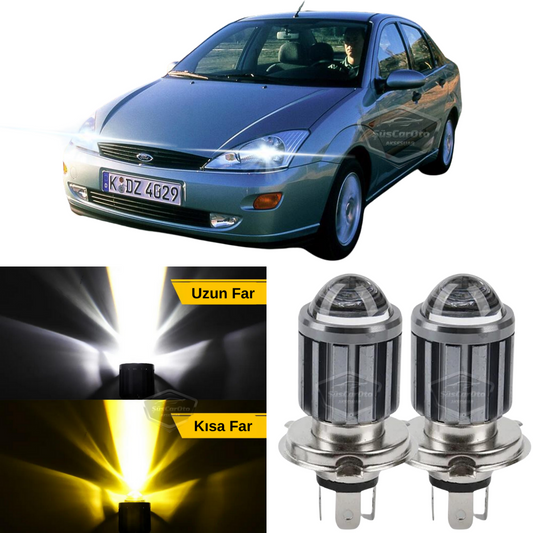 Bombilla de faro LED de xenón de doble color amarillo-blanco, compatible con Ford Focus 1 Hb&Sedan 1998-2004, efecto de flash, lámpara LED CSP, luces largas y cortas, 2 unidades por juego.
