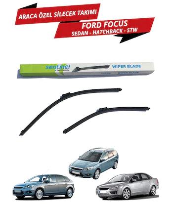 Juego de limpiaparabrisas delanteros planos Sentinel para Ford Focus 2 2004-2011, izquierdo y derecho, específico para el vehículo