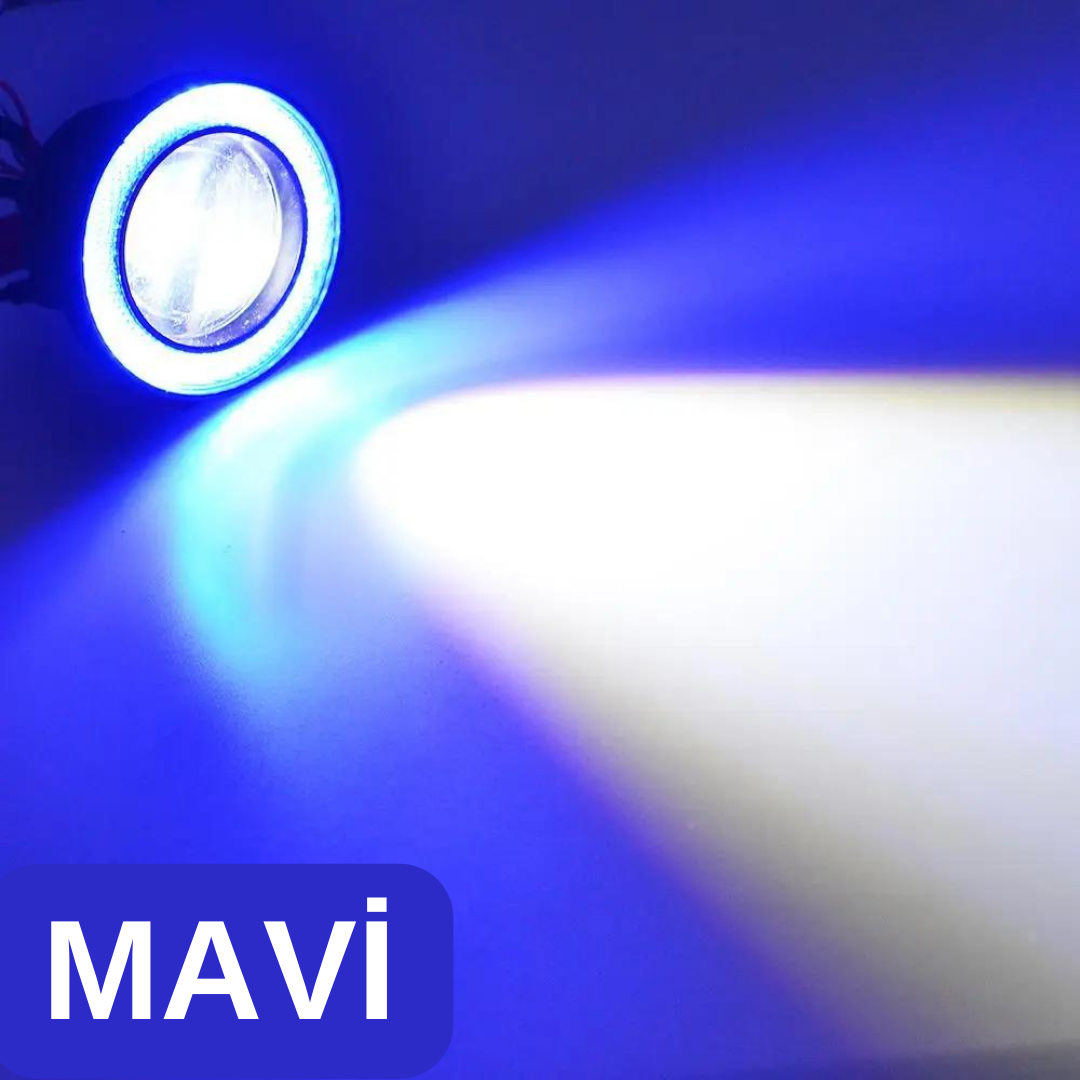 Faros antiniebla universales de 76 mm con proyector de ojos de ángel, luz diurna con anillo azul, metal impermeable, 2 unidades, compatibles con Ford Focus 3 2011-2014