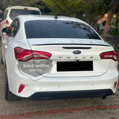 Alerón de Maletero para Ford Focus 4 Sedán 2018 y Posteriores, en Negro Brillante Piano Black