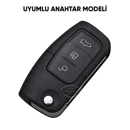 Funda de silicona para llave compatible con Ford Focus Fiesta Courier Cmax Mondeo Kuga Galaxy Ecosport B Max C Max Tourneo, tapa para llave de coche, llavero amortiguador, gris titanio oscuro PNT115