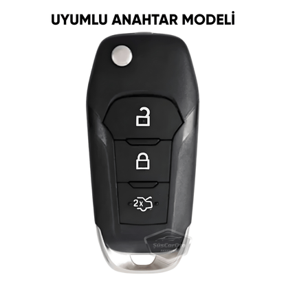 Funda de silicona para llave Ford Focus Fiesta Kuga Mondeo Puma Ranger Ecosport Bmax Cmax Smax plegable, carcasa para llave de coche, llavero amortiguador, gris titanio oscuro PNT117