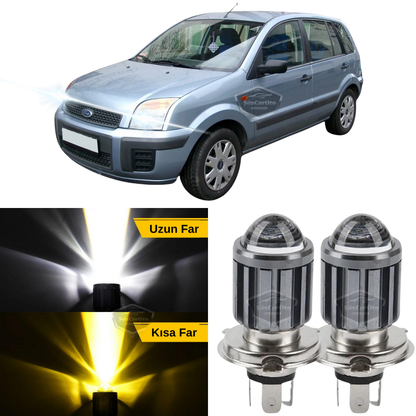 Ford Fusion 2002-2012 Compatible Lente Faro Bombilla Led Xenón Bicolor Amarillo-Blanco Faro Efecto Estroboscópico CSP Led Lámpara Luces Largas y Cortas 2 Unidades Set
