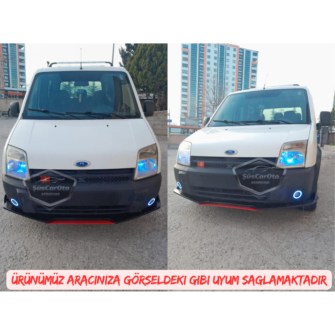 Ford Transit Connect 2002-2013 Compatible Universal Lente Proyector Niebla Faro Metal Impermeable 76 mm Azul Hielo Anillo Luz Diurna Angel Eyes 2 Piezas