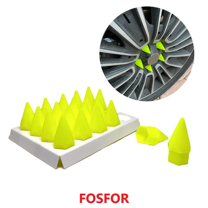 Tapas de tuerca de rueda con punta, juego de 20 unidades, con herramienta de extracción, 17 mm-19 mm FÓSFORO