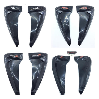 Rejilla de ventilación de guardabarros flexible Piano Black con logotipo personalizado para vehículo, izquierda y derecha, 2 unidades