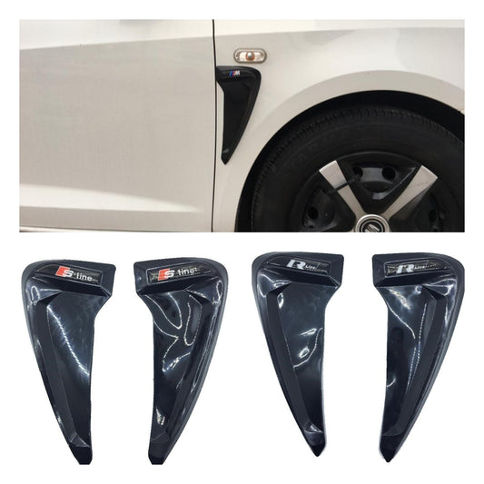 Rejilla de ventilación de guardabarros flexible Piano Black con logotipo personalizado para vehículo, izquierda y derecha, 2 unidades