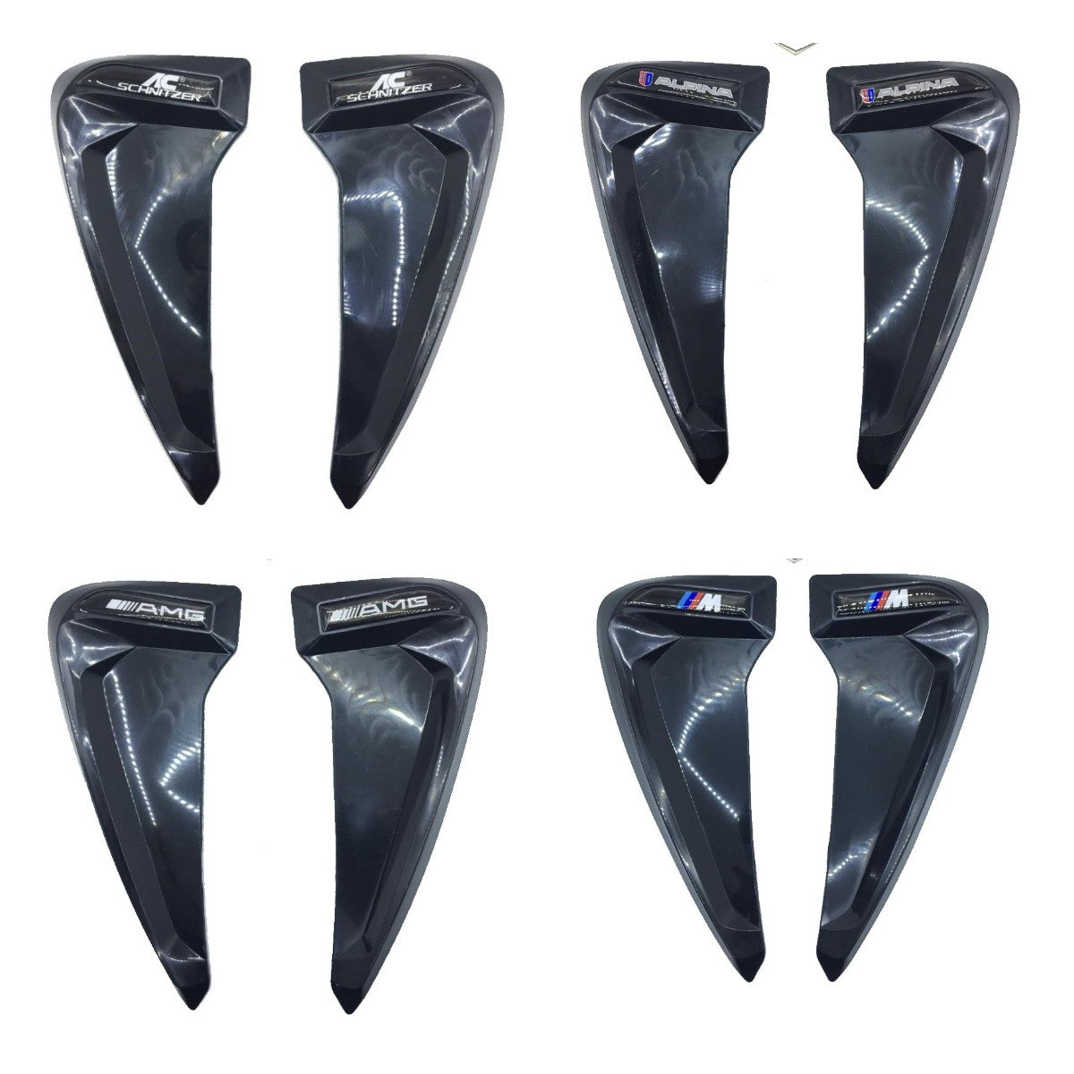 Rejilla de ventilación de guardabarros flexible Piano Black con logotipo personalizado para vehículo, izquierda y derecha, 2 unidades