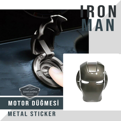 Tapa de botón de arranque y parada Iron Man Protector de botón de metal Decorativo Aleación de zinc especial Oro