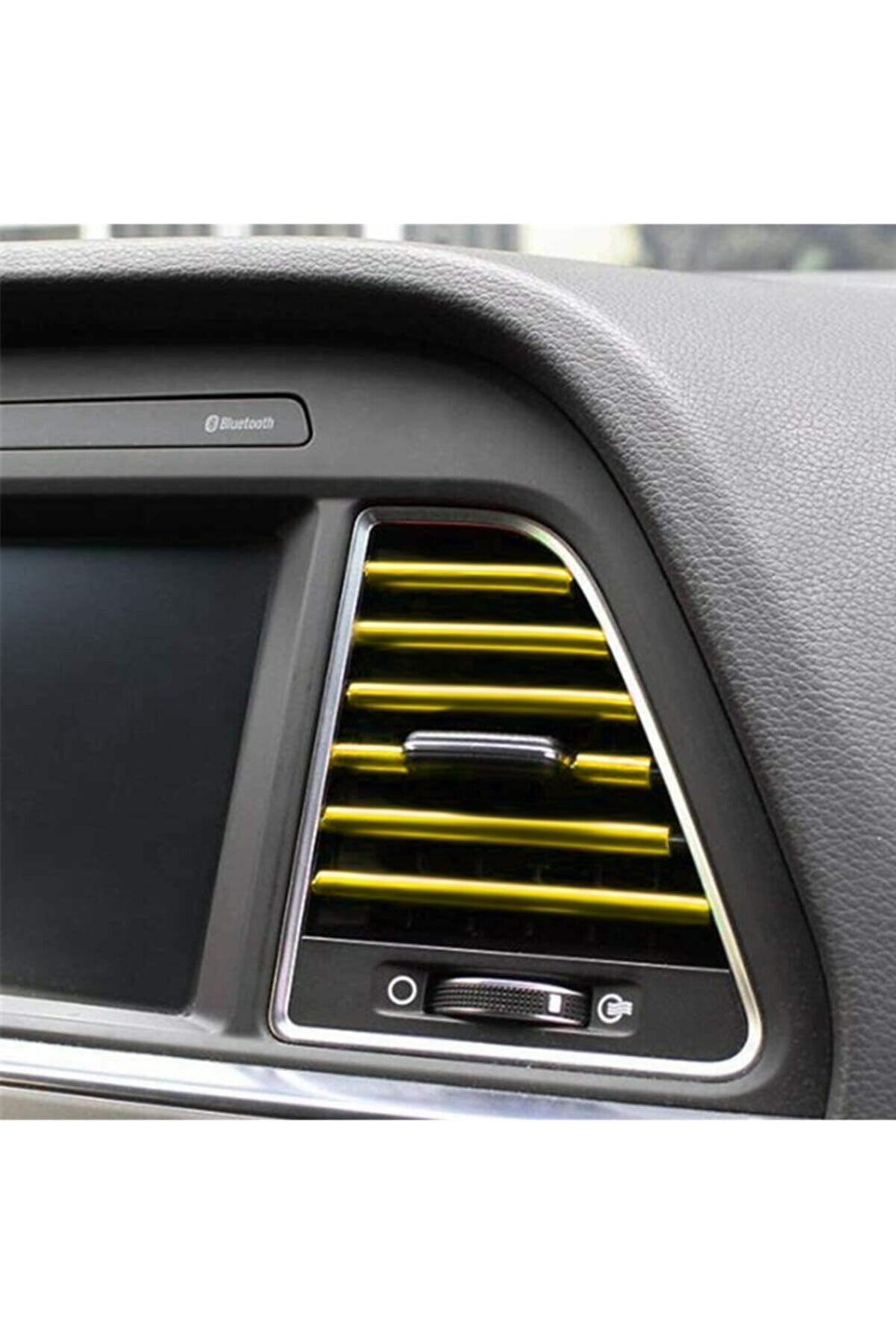 Rejilla de ventilación de aire acondicionado para coche, embellecedor decorativo de oro