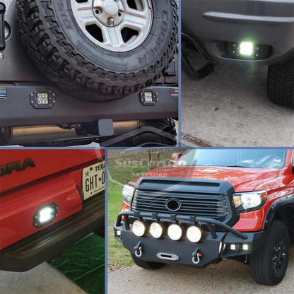 Faro LED empotrable, blanco, 6 LED, para coche, moto, todoterreno, 18W, metálico, antiniebla, de trabajo, 12V-24V, 1 unidad, ONG29