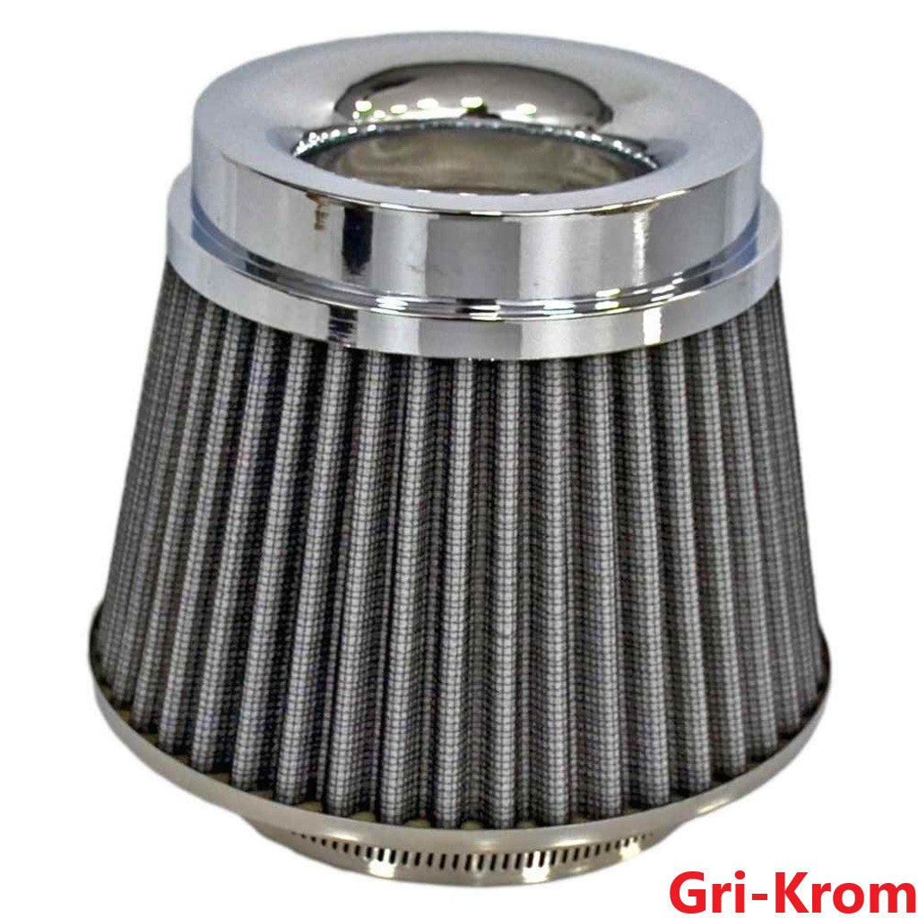 Filtro de aire abierto Carub para mejorar el sonido y el rendimiento +6 Hp universal con accesorio gris