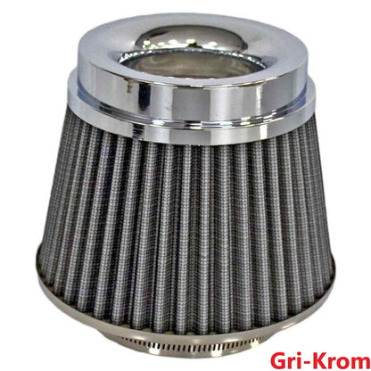 Filtro de aire abierto Carub para mejorar el sonido y el rendimiento +6 Hp universal con accesorio gris