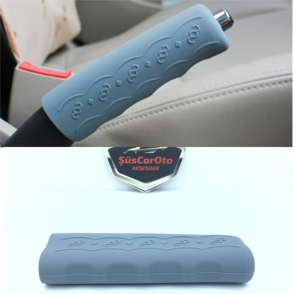 CARUB Funda de silicona para freno de mano Protector de freno de mano Silicona Gris