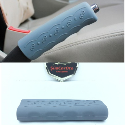 CARUB Funda de silicona para freno de mano Protector de freno de mano Silicona Gris