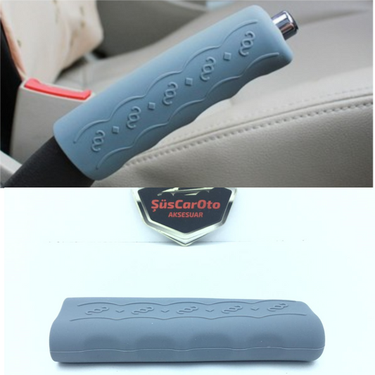 CARUB Funda de silicona para freno de mano Protector de freno de mano Silicona Gris
