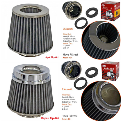 Filtro de aire universal de sonido y rendimiento mejorado +6 HP con adaptador