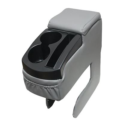 Reposabrazos de cuero universal de doble portavasos sin instalación ni tornillos, apto para cualquier vehículo