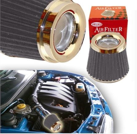 Filtro de aire abierto Carub para mejorar el sonido y el rendimiento +6 Hp universal con accesorio gris