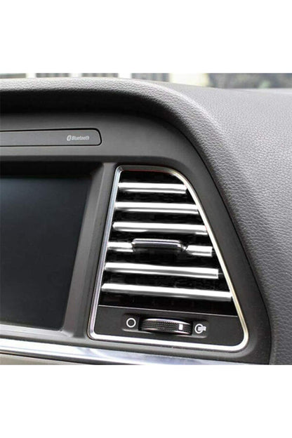 Juego de embellecedores decorativos de rejilla de ventilación de aire acondicionado de coche plateados