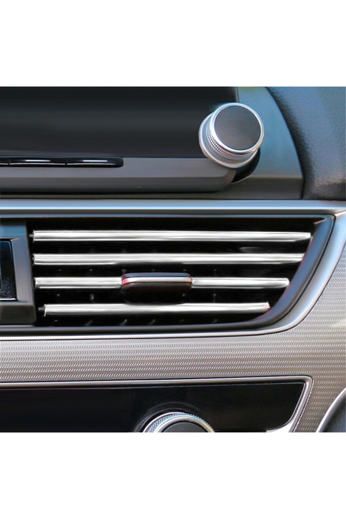 Juego de embellecedores decorativos de rejilla de ventilación de aire acondicionado de coche plateados