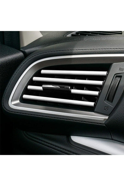 Juego de embellecedores decorativos de rejilla de ventilación de aire acondicionado de coche plateados