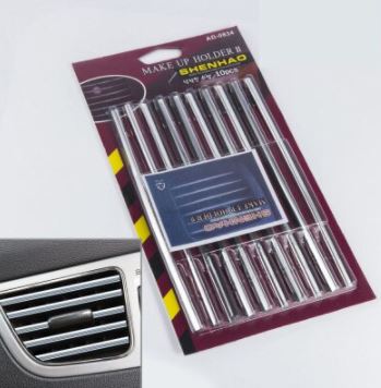 Juego de embellecedores decorativos de rejilla de ventilación de aire acondicionado de coche plateados