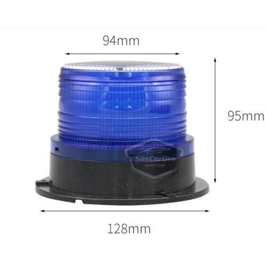 Lámpara de techo estroboscópica magnética solar, tipo redonda, para todoterreno, ambulancia, camión de bomberos, rescate, estroboscópica, impermeable, azul, inalámbrica