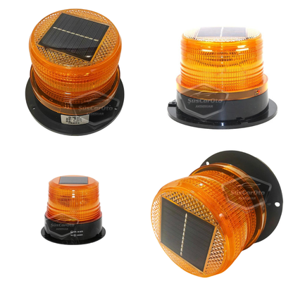 Lámpara de techo estroboscópica magnética solar redonda, tipo Off Road, para ambulancia, bomberos, rescate, baliza estroboscópica, impermeable, naranja, inalámbrica